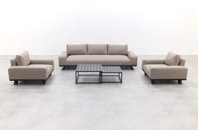 Barcelona/Royalty Sunbrella stoel-bank loungeset - Taupe - 5-delig