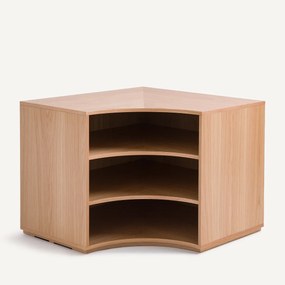 Laag hoekelement voor modulaire kast, in eikenfineer, EVORIA