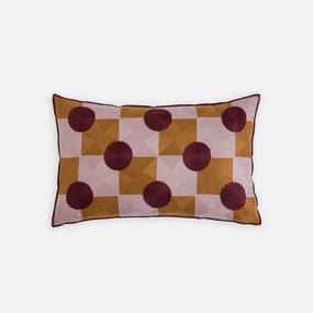 Rechthoekige kussenhoes 50x30cm, linnen en geborduurd katoen, TOUMA