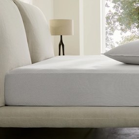 Hoeslaken van gewassen katoenpercal, gestreept, 120 draden/cm², omslag 30 cm, Sabbal