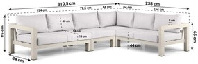 Hoek loungeset 6 personen Aluminium Taupe  Lifestyle Garden Furniture Luca