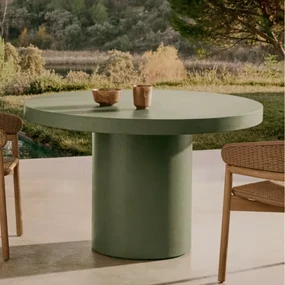 Kave Home Aiguablava Cement Eettafel Rond Groen 120 Cm - 120 X 120cm.