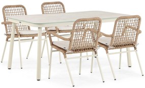 Tuinset 4 personen 160 cm Aluminium/rope Taupe Lifestyle Garden Furniture Catalone/Tavano