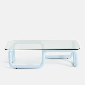Salontafel van glas en staal, TOLORA
