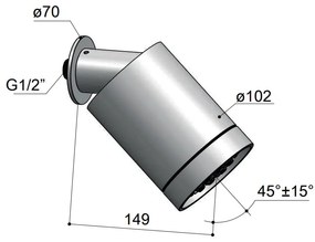 Hotbath Cobber hoofddouche met 3 standen en muurbevestiging messing gepolijst