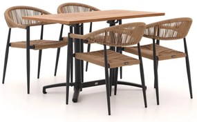 Diningset Manifesto  | 4 personen teakhout | Tuinset stapelbaar | 5-delig | Kees Smit Tuinmeubelen