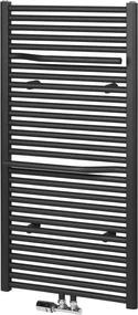 Ben Lineos handdoekradiator met handdoekhouder 753W 60x121,5cm mat grafiet zwart