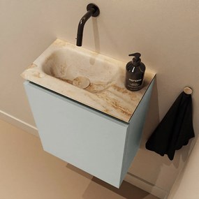 Mondiaz Ture DLux toiletmeubel 40cm greey met wastafel frappe links zonder kraangat