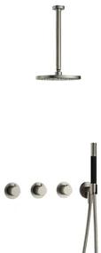 Hotbath Cobber IBS70 inbouwdouche met 30cm plafondbuis geborsteld nikkel