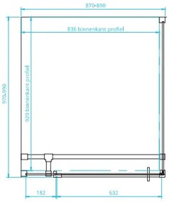 van Rijn ST05 douchecabine mat zwart 90x100cm