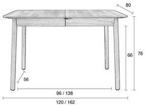 Zuiver Glimps Walnut Walnoot Eettafel Uitschuifbaar 120-162
