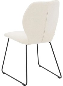 Goossens Eetkamerstoel Hera wit stof leuning, modern design
