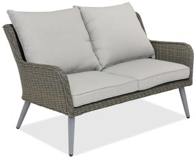 Tweezitsbank technorattan voor op het terras Bilbao Garden Point grijs