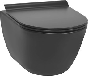 Ben Segno compact hangtoilet met Free flush en Xtra glaze+ incl. slimseat toiletbril mat zwart