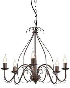 Eettafel / Eetkamer Klassieke kroonluchter roestbruin 5-lichts - Giuseppe Klassiek / Antiek, Landelijk / Rustiek E14 rond Binnenverlichting Lamp