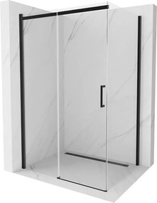 Mexen Omega schuifbare douchecabine 120 x 80 cm, transparant, zwart - 825-120-080-70-00