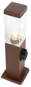Buitenlamp roestbruin 45 cm met stopcontact IP44 - Malios