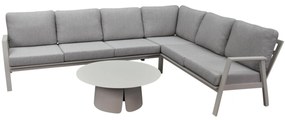 Barolo hoek loungeset 4 delig aluminium latte zand