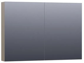 Saniclass Dual Spiegelkast - 100x70x15cm - 2 links- rechtsdraaiende spiegeldeur - MDF - hoogglans taupe 7153