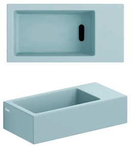 Clou Flush 3 fontein 36x18cm zonder kraangat rechts mat blauw ker. CL/03.38031