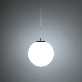 Hanglamp in messing en opaline glasØ30 cm, Moricio