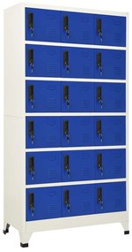 vidaXL Lockerkast 90x40x180 cm staal grijs en blauw