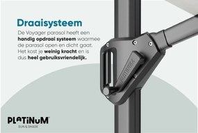 Platinum Voyager zweefparasol T1 2.5x2.5 m. - Taupe met voet en hoes