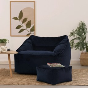 Natalia Velvet Armchair Bean Bag + Footstool