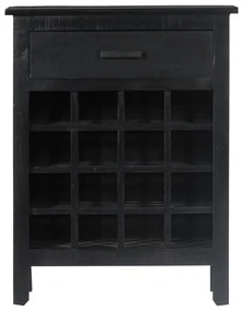 vidaXL Wijnrek 56x35x75 cm massief mangohout zwart