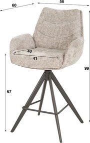 Draaibare Barstoel Zandkleur