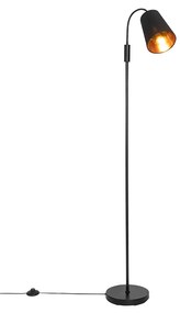 Moderne vloerlamp zwart met goud - Carmen