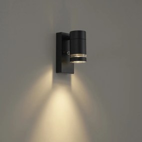Moderne buiten wandlamp zwart IP44 met schemersensor - Ensam