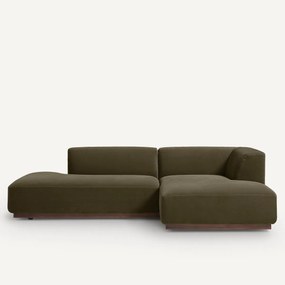 Rechter hoekbank XL in fluweel, Jacopo