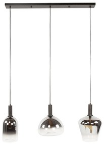 Glazen Hanglamp Zilver Grijs