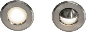 Set van 5 moderne inbouwspots aluminium incl. LED IP67 - Linsey