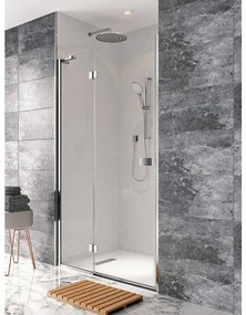 Crosswater Design New draaideur met vast paneel 100x195cm zilver profiel helder glas DHDSC1000_V2