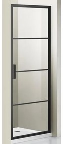 Saniclass Bellini Douchedeur - 80x200cm - frame lines buitenzijde - anti kalk - mat zwart SAG6211-80B