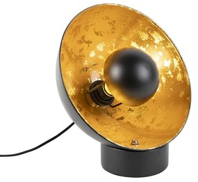 Industriële tafellamp zwart met gouden binnenkant - Magna Eglip Industriele / Industrie / Industrial E27 rond Binnenverlichting Lamp