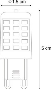 Set van 5 G9 3-staps dimbare LED lampen opaal 3W 250 lm 2700K