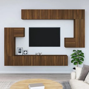 vidaXL Tv-wandmeubel bewerkt hout bruineikenkleurig