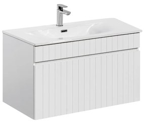 Comad Iconic White badkamermeubel 80cm met witte wastafel 1 kraangat