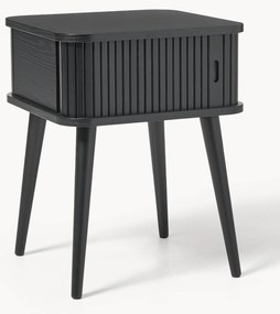 Houten nachtkastje Barbier met roldeur en gecanneleerde voorkant