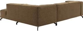 Goossens Bank Calvin antraciet, micro leer, 2,5-zits, modern design met ligelement rechts