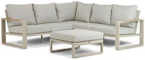 Hoek loungeset 5 personen Aluminium/Polywood (teakfinish) Taupe Lifestyle Garden Furniture Lezo