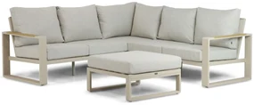 Hoek loungeset 5 personen Aluminium/Polywood (teakfinish) Taupe Lifestyle Garden Furniture Lezo