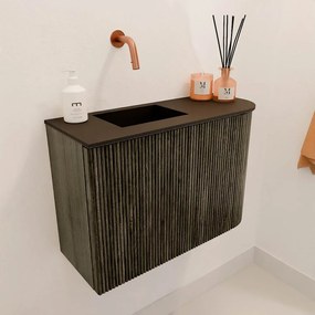 Mondiaz Joya 60cm toiletmeubel ronding rechts shadow met wastafel faye links zonder kraangat urban