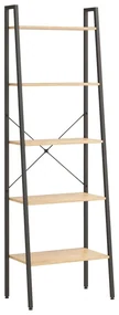 vidaXL Ladderrek met 5 schappen 56x35x174 cm lichtbruin en zwart