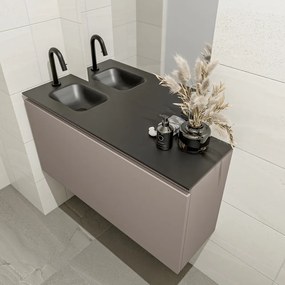 Mondiaz Olan 100cm toiletmeubel smoke met wastafel urban links 1 kraangat