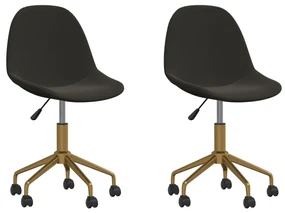 vidaXL Eetkamerstoelen draaibaar 2 st fluweel donkergrijs