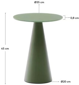 Kave Home Wilshire Ronde Bijzettafel Mat Glas Groen 35 Cm - 35 X 35cm.